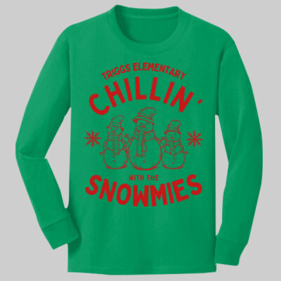 Youth Long Sleeve Shirt - Winter Holidays - Chillin' - Red Thumbnail