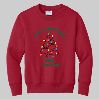 Youth Crewneck - Winter Holidays - Light Up - Green Thumbnail