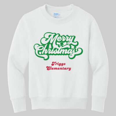 Youth Crewneck - Winter Holidays - Merry Christmas - Green & Red Thumbnail