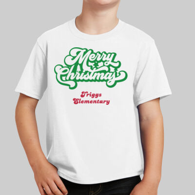 Youth T-Shirt - Winter Holidays - Merry Christmas - Green & Red Thumbnail